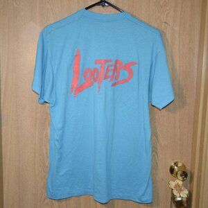 Vintage Bright Blue Bold Graphic Looters Silhouette Figures Tee